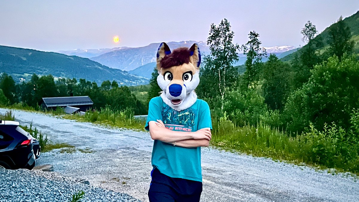 Can’t see the haters, even under the midnight sun (and moon) 😎

📷 <a href="/zenithfolf/">Zeni 🔜 AC, AFC, Infurnity</a> 
#FursuitFriday