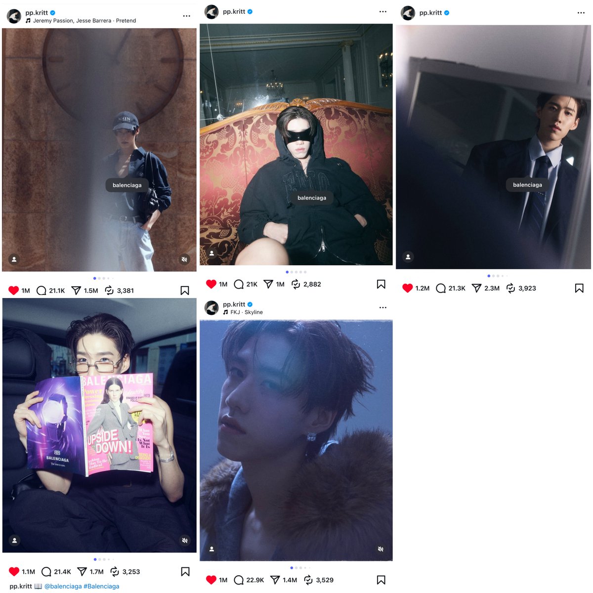 ไลค์ 1M+
คอทเม้น 20K+
แชร์ 1M+
/
ทำสำเร็จกันตามเป้าที่ตั้งไว้ทั้งหมดเลย ทุกคนเก่งกันมากๆ ขอบคุณที่สู้เพื่อสิ่งที่ดีที่สุดสำหรับน้องพีพี อย่าลืมให้รางวัลตัวเองกันเยอะๆเลยเน้ะจ้ะ🤍

GBA PP KRIT BALENCIAGA #ppkritt 
#Balenciaga54thCouturexPPKRIT