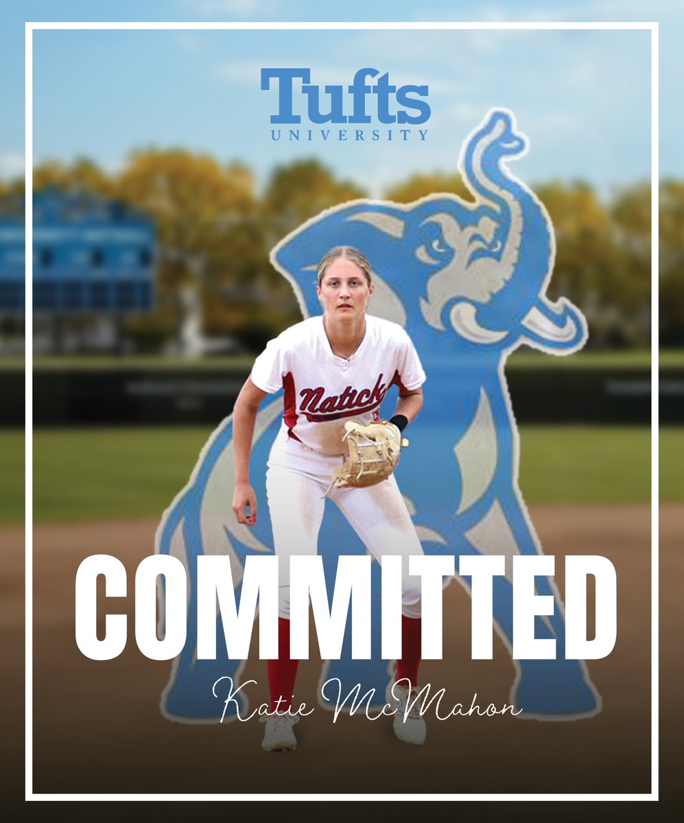 Katie McMahon (@kmcmahon2026) on Twitter photo I am so excited to announce my commitment to the admissions process at Tufts University! Thank you to my family, friends, teammates, and coaches for all their support! Go Jumbos!🐘<a href="/TuftsSoftball/">Tufts Softball</a> <a href="/CoachEbs/">Lauren Ebstein</a> <a href="/raiderssbma/">Raiders Softball MA</a> <a href="/NatickAthletics/">Tim Collins</a> #Committed I am so excited to announce my commitment to the admissions process at Tufts University! Thank you to my family, friends, teammates, and coaches for all their support! Go Jumbos!🐘<a href="/TuftsSoftball/">Tufts Softball</a> <a href="/CoachEbs/">Lauren Ebstein</a> <a href="/raiderssbma/">Raiders Softball MA</a> <a href="/NatickAthletics/">Tim Collins</a> #Committed