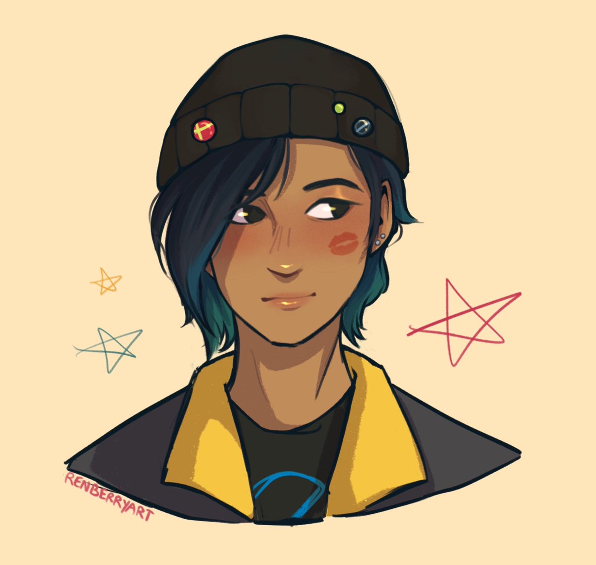 Reembers's tweet image. wee cutie patootie maise doodle but wait- is that a kiss on the cheek? I wonder who it's from... 🙊