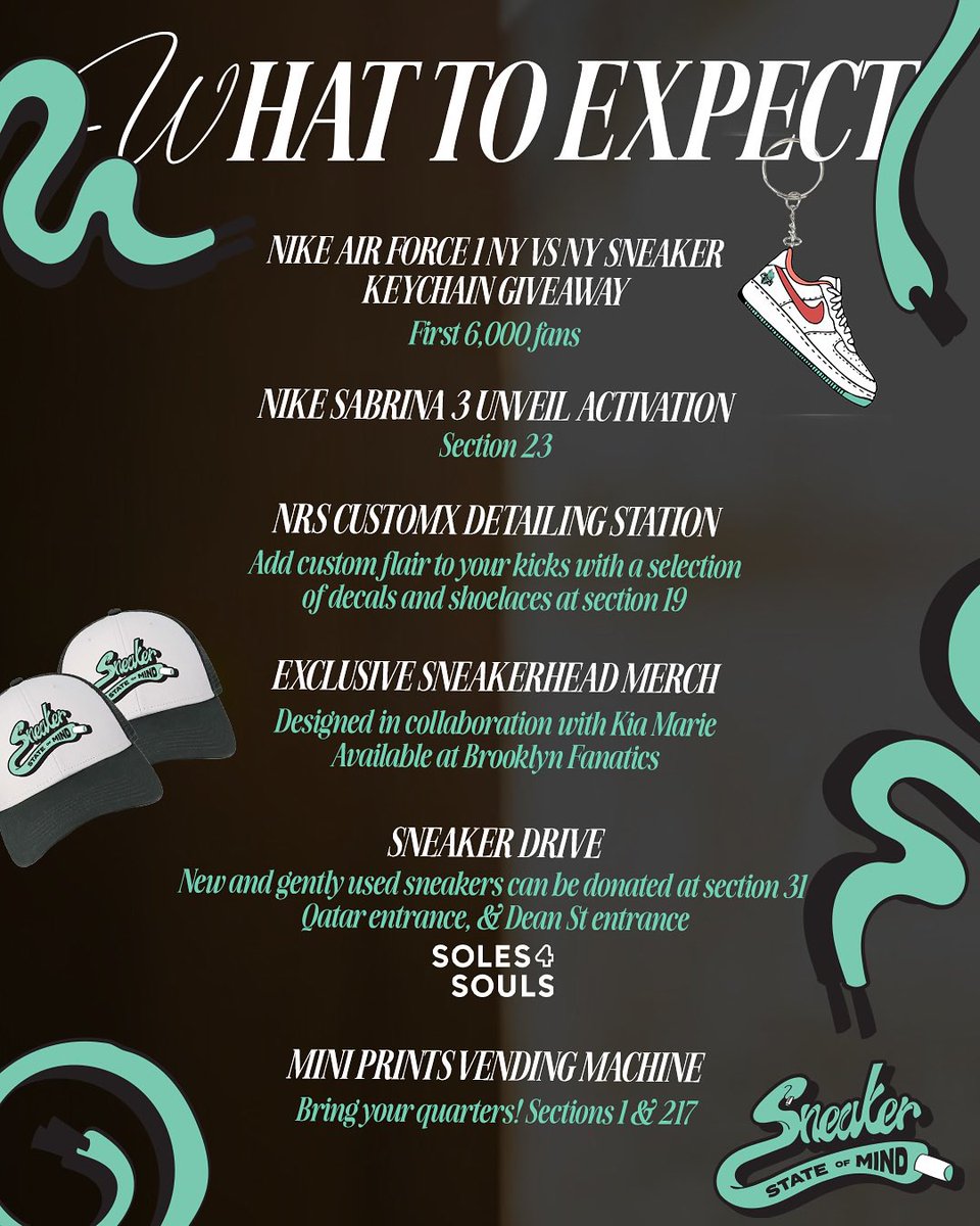 SoleRetriever's tweet photo. The @nyliberty are hosting their ‘Sneakerhead Game’ tomorrow at Barclays Center 🗽👟

-Nike AF1 “NY vs NY” Keychain Giveaway
-Nike Sabrina 3 Unveil Activation
-Exclusive Sneakerhead Merch &amp; More https://t.co/7lBTR7rgQu