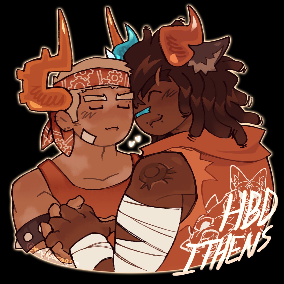 my happy birthday art for ithenssss #phightingart #coilpunk