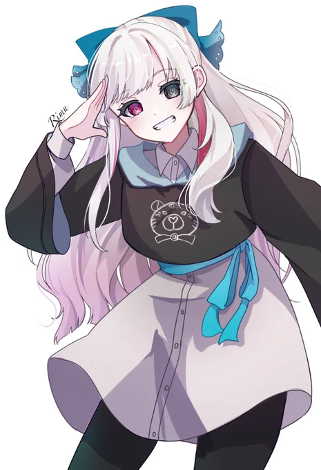 好きな子に好きな服を着せてみました ホワイトカラーヘア 4. 石神のぞみ &amp; 5.リゼ・ヘルエスタ #流石神絵師 #ヘル絵スタ