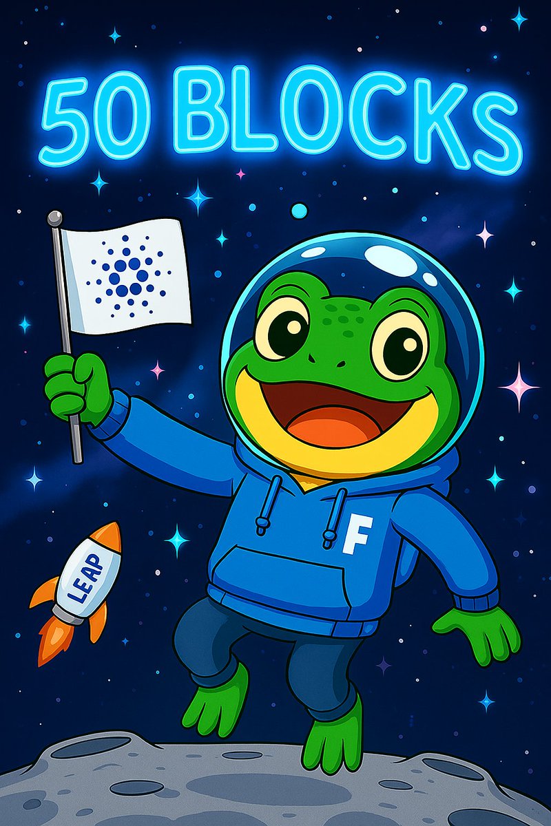 We produced our 50th block this epoch 👏🐸

It's an honor to contribute to Cardano and be part of history.

Can't wait to become a validator for <a href="/MidnightNtwrk/">Midnight</a> too &lt;3

Thanks for choosing LEAP 💚