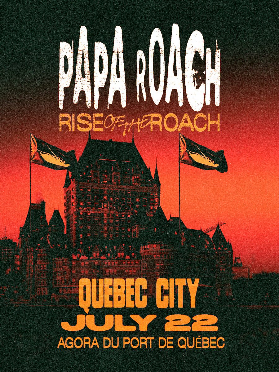 paparoach's tweet image. 🇨🇦CANADA, LAST CALL FOR TICKETS🔥
riseoftheroach.com 

We kick it off in Québec this Monday.
Come celebrate 25 years of INFEST with us!

🪳JULY DATES👇
14/7 - Alma, QC
16/7 - Saint-Georges, QC
17/7 - Sherbrooke, QC
19/7 - Ottawa, ON
20/7 - Nicolet, QC
22/7 - Quebec City, QC