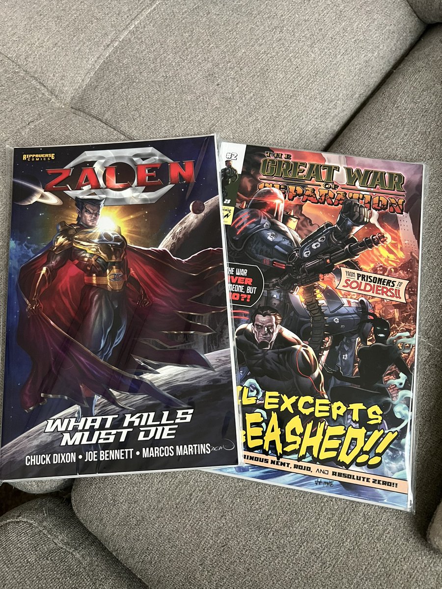 adriathomas's tweet photo. Been raining on and off.  @TheRippaverse order arrived.  Glad I didn’t cancel Zalen. I killed that joint.  Got Great War 2 to tackle next.  Nice one again @EricDJuly @Dixonverse and the rest of the team.   #comics https://t.co/CQgiiSlcA2