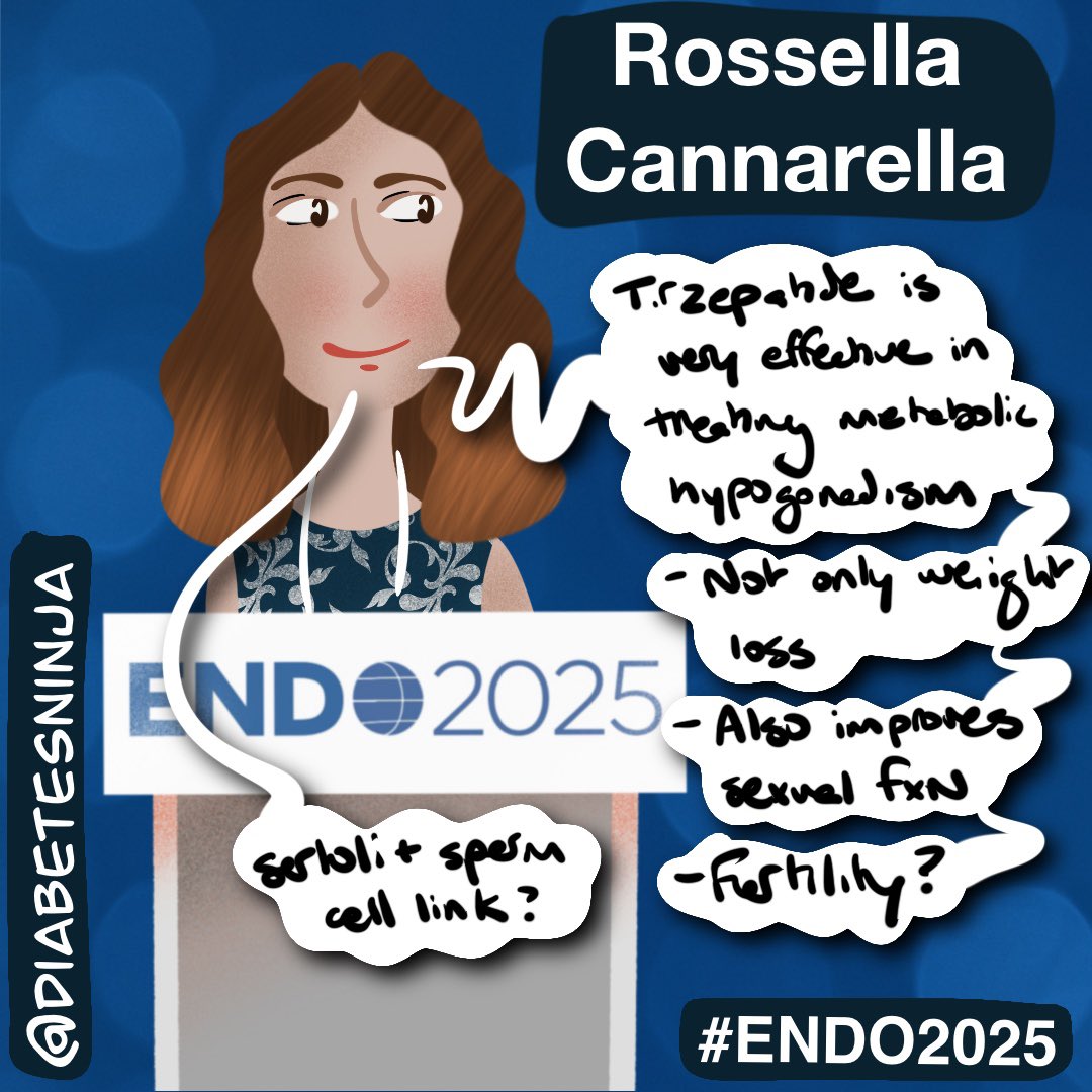 Stephen Stone, MD (@diabetesninja) on Twitter photo At #ENDO2025, Rossella Cannarella shared exciting data on tirzepatide for men with metabolic hypogonadism:
🧬 Benefits go beyond weight loss
🍆 Improves sexual function
👶 Fertility implications on the horizon?
<a href="/TheEndoSociety/">Endocrine Society</a> <a href="/RossCannarella/">Rossella Cannarella</a> At #ENDO2025, Rossella Cannarella shared exciting data on tirzepatide for men with metabolic hypogonadism:
🧬 Benefits go beyond weight loss
🍆 Improves sexual function
👶 Fertility implications on the horizon?
<a href="/TheEndoSociety/">Endocrine Society</a> <a href="/RossCannarella/">Rossella Cannarella</a>
