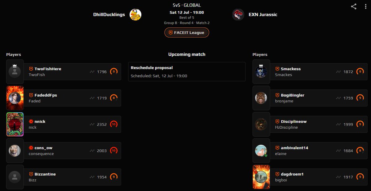 Ewan (@ewan_ow) on Twitter photo One of our two lower semi finals matches happens tonight in NA Expert. The winner guarantees a spot in at least masters relegation, the loser eliminated with no hopes of masters next season.
<a href="/DhillDucks/">DhillDucks</a> Ducklings VS <a href="/ExtinctionNA/">Extinction</a> Jurassic at 9 PM EST.
twitch. tv/ewan_ow One of our two lower semi finals matches happens tonight in NA Expert. The winner guarantees a spot in at least masters relegation, the loser eliminated with no hopes of masters next season.
<a href="/DhillDucks/">DhillDucks</a> Ducklings VS <a href="/ExtinctionNA/">Extinction</a> Jurassic at 9 PM EST.
twitch. tv/ewan_ow