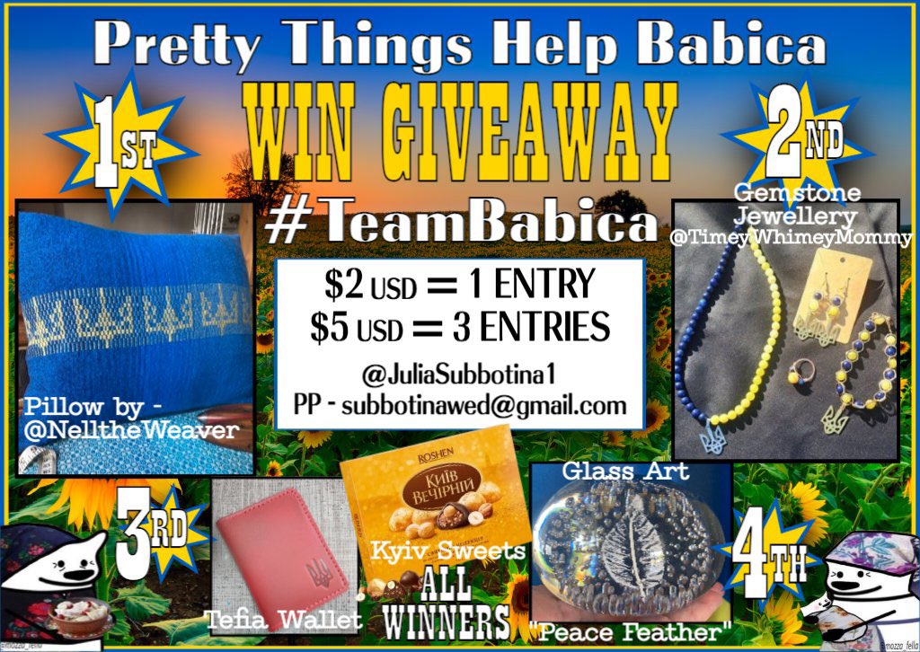 BakedBean7201's tweet image. You can win #PrettyThings to help the Babcias!
When you donate to @JuliaSubbotina1 🅿️🅿️subbotinawed@gmail.com
You help Seniors and Homebound access food, medicine and personal care items. Many are on small pensions that barely cover basics.
$2usd helps and gets you in the…