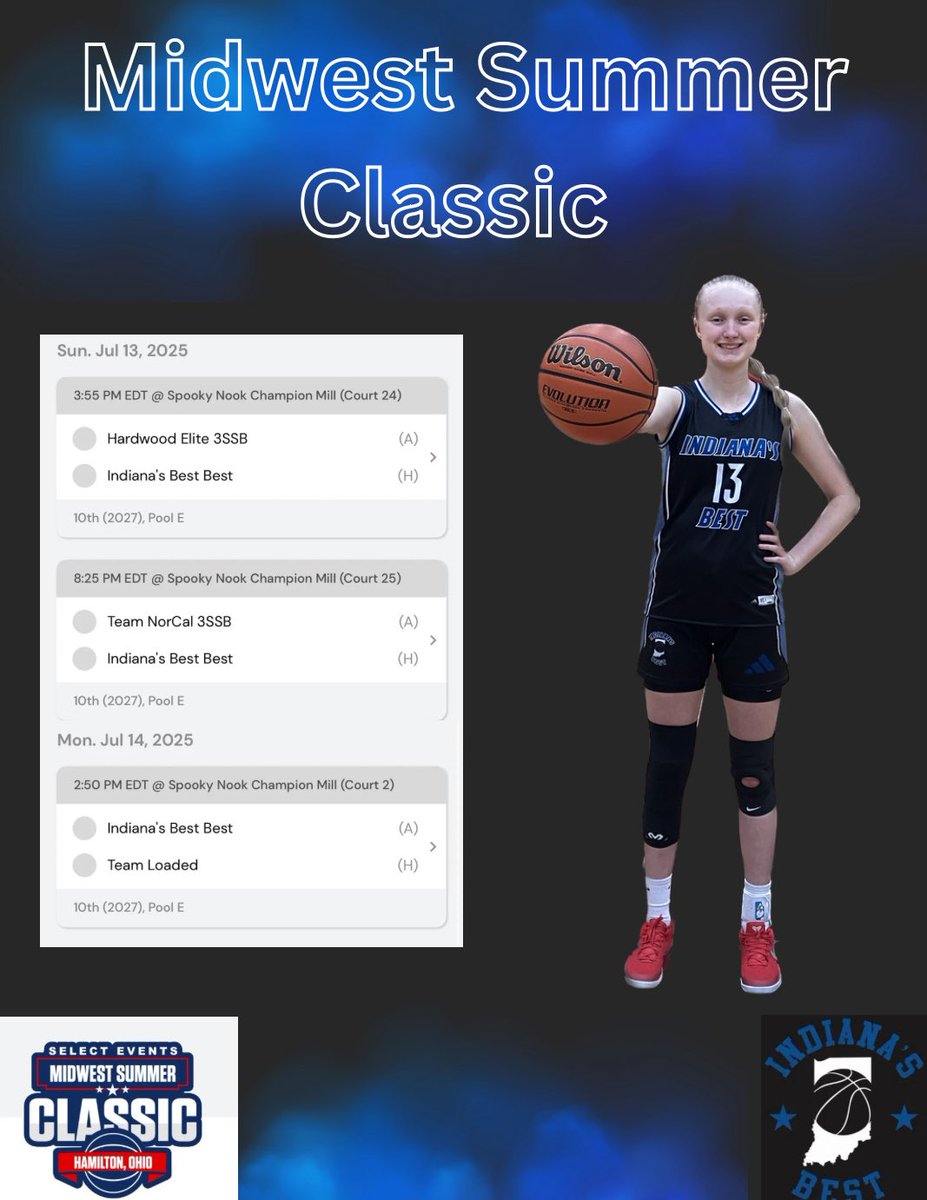 Lilly Drew (@lillydrew11) on Twitter photo Here is my schedule for the Midwest Summer Classic at Spooky Nook!
<a href="/mikemillsnc/">Mike Mills WBB College Recruiting</a> <a href="/INBestBBall/">Indiana's Best BBall</a> Here is my schedule for the Midwest Summer Classic at Spooky Nook!
<a href="/mikemillsnc/">Mike Mills WBB College Recruiting</a> <a href="/INBestBBall/">Indiana's Best BBall</a>