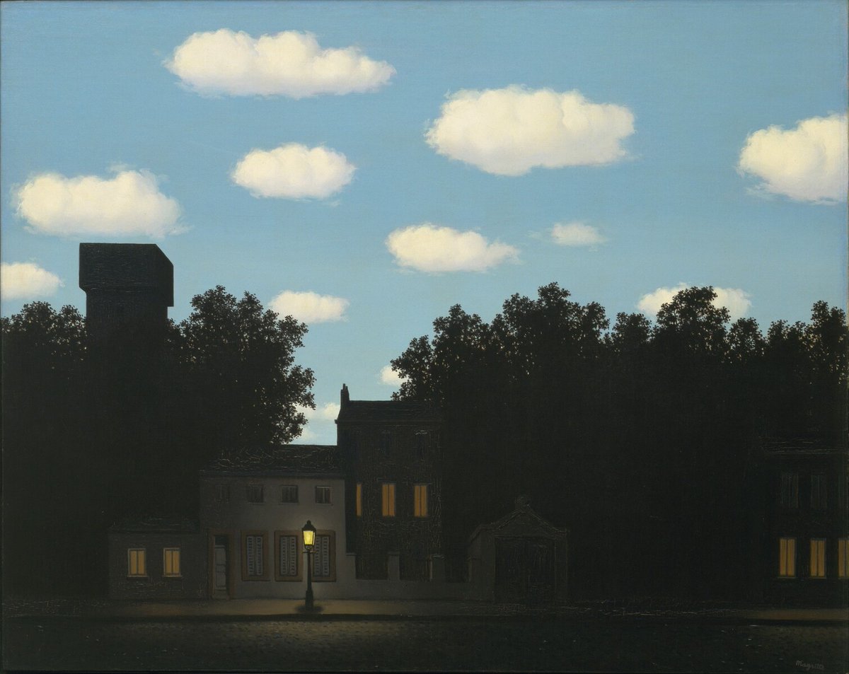 artistmagritte's tweet photo. The Empire of Light, II, 1950 #artbots #magritte https://t.co/9nwMMFuoS7