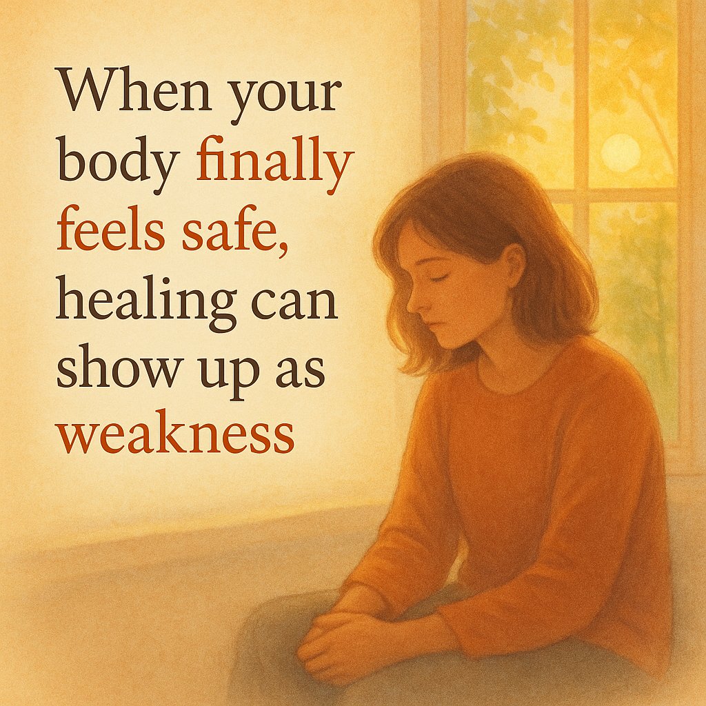 Most doctors aren’t trained to recognize #MEcfs
So no one told me:
🌀 Healing can begin as weakness.
🧠 When your body finally feels safe, it might feel softer, slower, wobbly.
It might be repair.
I know what this could be now.
Hope. 🌤🌻
#LongCovid #ChronicIllness #ChatGPT