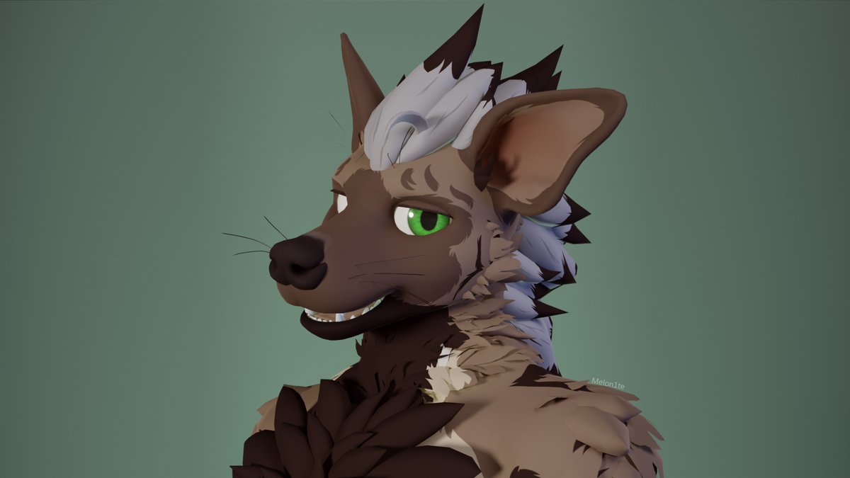 Melon1te's tweet image. A Yena for Stinkyeen! Featuring custom hair, chest fluff, plantigrade legs and other small additional edits!
Base by Kapka
#render #vrchatfurry