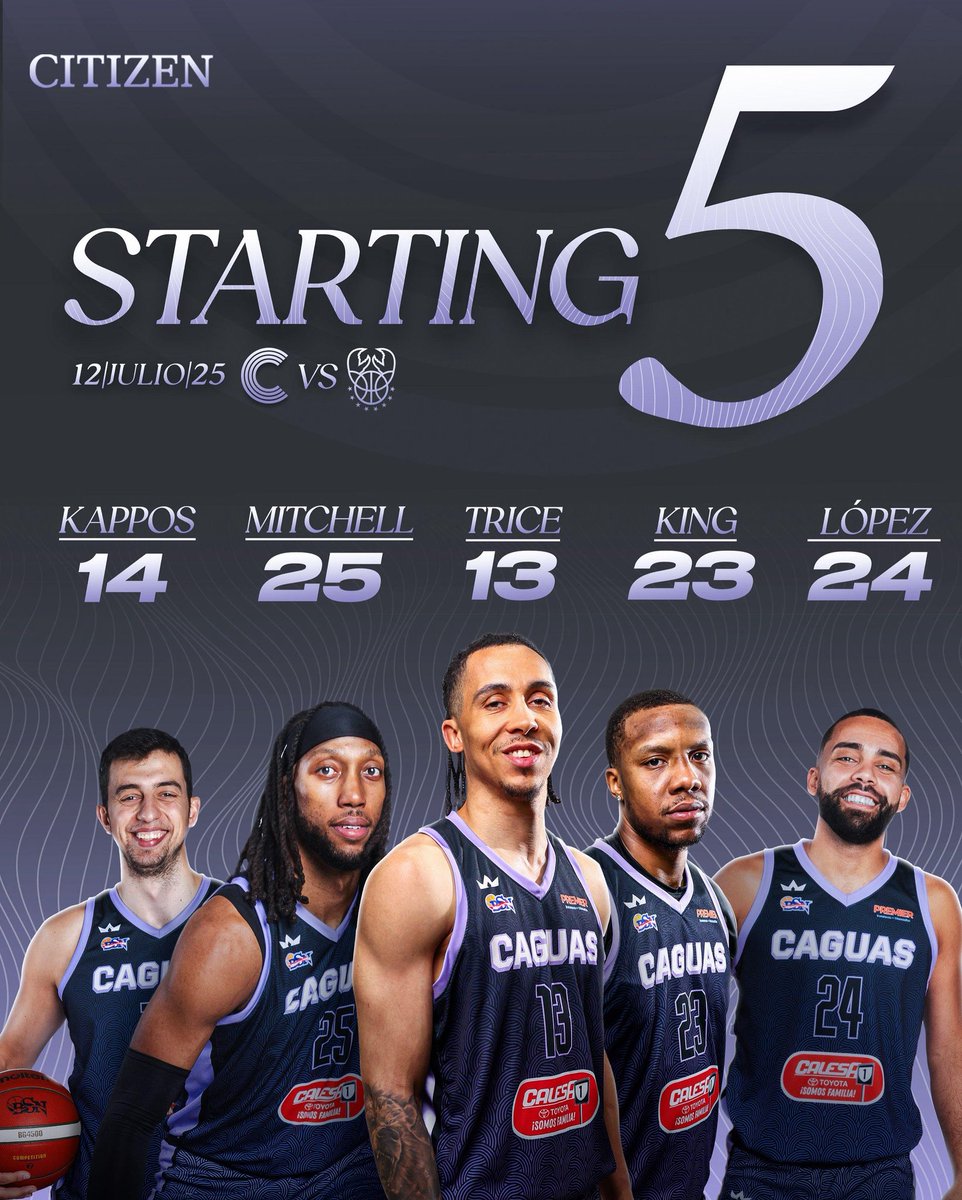 criollosbsn's tweet image. Starting 5️⃣

📹No te pierdas la acción del BSN hoy por YouTube y Telemundo 

#criollos #bsn #lapresion #somoslapresion #caguas
