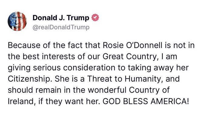 Whether you're Blue or Red or independent, the President even joking about revoking birth-right citizenship should be very disturbing.  If this goes through, he can deport anyone to anywhere.
