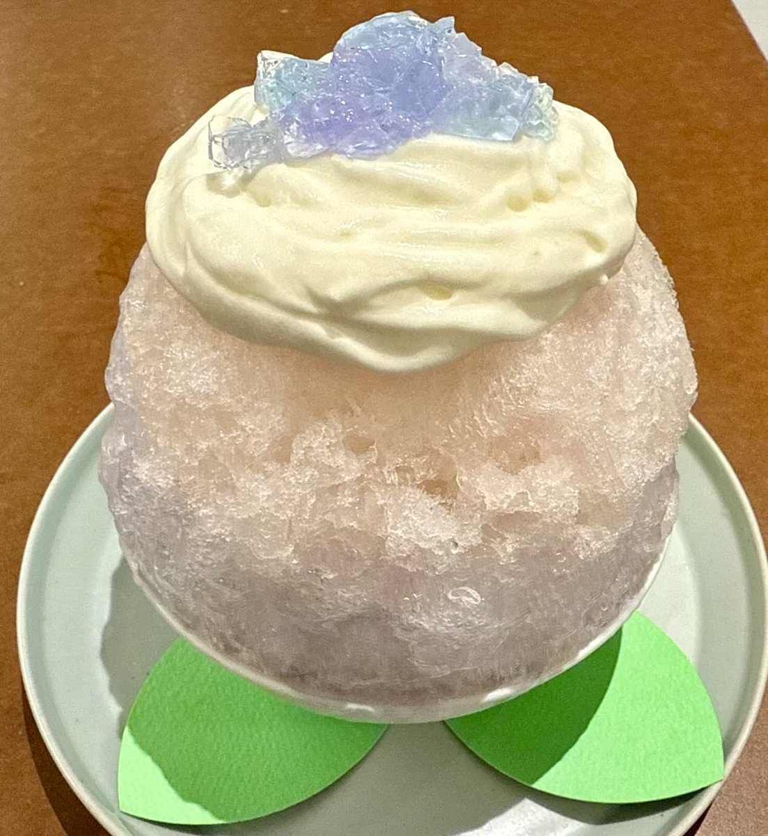 kakigorar's tweet image. 【PAP.COFFEE】
@東京-原宿駅から徒歩3分
エルダーフラワーの涼甘 あじさい氷
白あんマスカルポーネエスプーマとライチをいれて