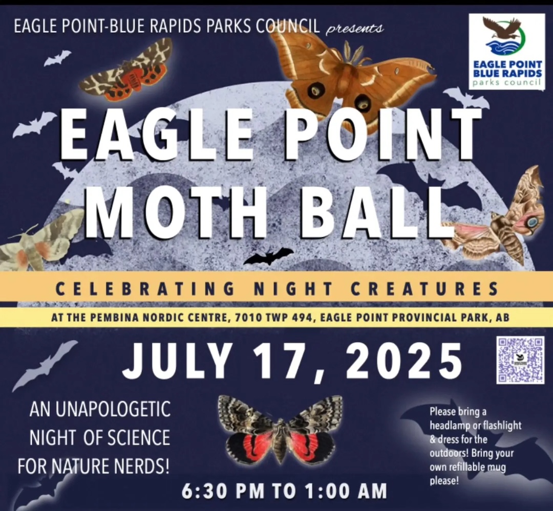 On Thursday July 17, from 6:30 pm to 1:00 am, the Eagle Point Moth Ball is back! This is a celebration of Alberta’s night creatures. Register here ealt.ca/event-listing/…