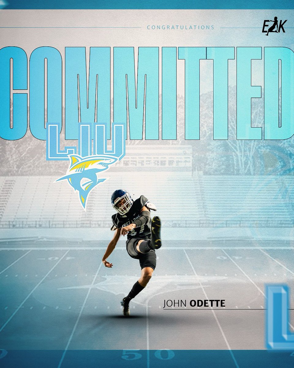 John (@johnodette37) on Twitter photo After a great conversation with <a href="/CoachJirgl/">Ryan Jirgl</a> I’m excited to announce I’m committed to continue my academic and athletic career playing division 1 football at <a href="/LIUSharksFB/">LIU Football</a> .
I’d like to thank all my coaches and family that have supported me through this process.
Let’s work! After a great conversation with <a href="/CoachJirgl/">Ryan Jirgl</a> I’m excited to announce I’m committed to continue my academic and athletic career playing division 1 football at <a href="/LIUSharksFB/">LIU Football</a> .
I’d like to thank all my coaches and family that have supported me through this process.
Let’s work!