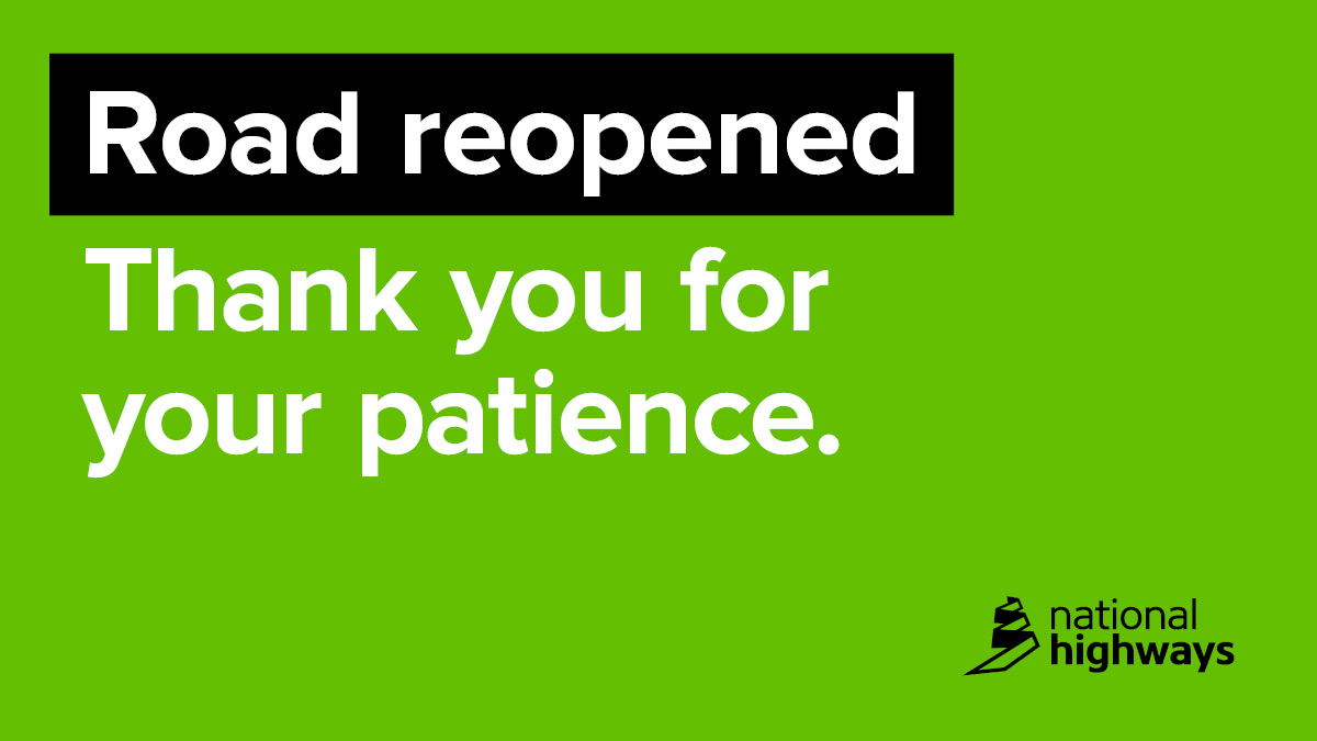 Collision investigation work on the #A66 between the #A595 south (#Bridgefoot) and the #A595 north (#Cockermouth) has now been completed.The vehicles involved have been recovered from the scene.The #A66 has been reopened in both directions with residual delays beginning to ease