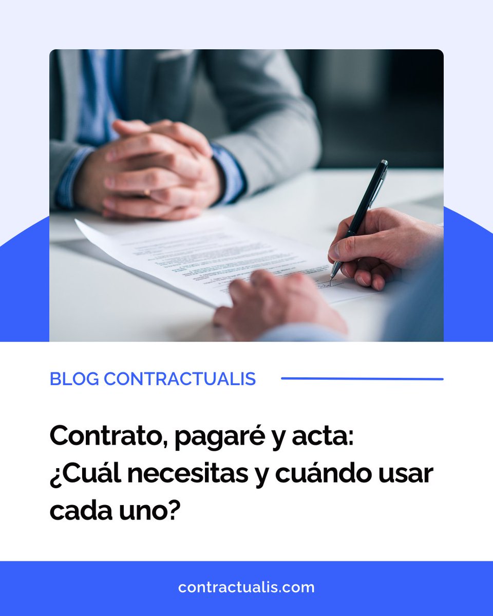 contractualis's tweet image. ¿No sabes si necesitas un contrato, un pagaré o un acta?
Te explicamos la diferencia y cuándo usar cada uno, sin lenguaje complicado.
Firmarlos nunca fue tan fácil como con Contractualis 🔐👇
🔗 contractualis.com/blog/contrato-…