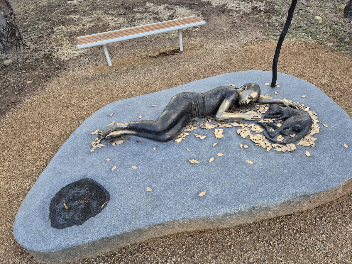 DavidRohanReid's tweet photo. "Fallen Leaves" Sculpture representing the fires that swept through the Orroral Valley in the ACT. Namadgi Visitor Centre. #Canberra https://t.co/LtC3fhXS53