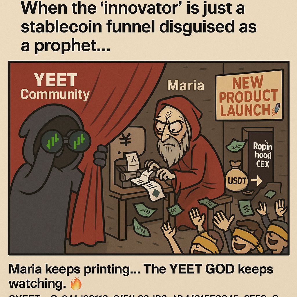 Young Buck🫵😹 (@kobebryantrip24) on Twitter photo <a href="/cryptosolv/">Cryptosolv</a> "While Maria's busy milking the blind for exit liquidity...
The YEET GOD sits back, watching the circus from the top of a green candle. ☠️🔥"
$YEET is fully transparent, zero minting BS, and 100% community owned.
You keep believing the magician — we’ll keep building the future. <a href="/cryptosolv/">Cryptosolv</a> "While Maria's busy milking the blind for exit liquidity...
The YEET GOD sits back, watching the circus from the top of a green candle. ☠️🔥"
$YEET is fully transparent, zero minting BS, and 100% community owned.
You keep believing the magician — we’ll keep building the future.
