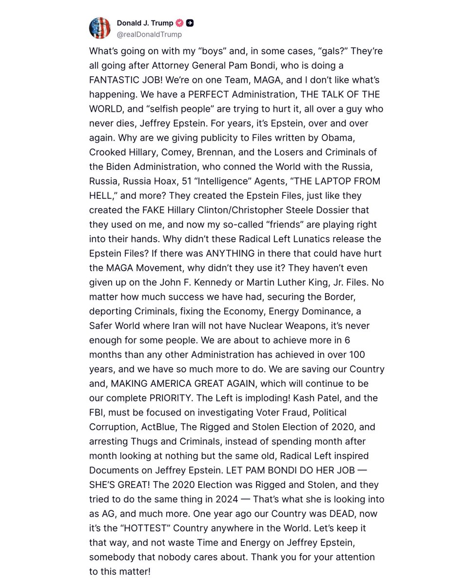 KashEpstein's tweet image. Day 1,635.13 Trump tells every victim, every survivor, and all of their families that they mean nothing
Also, he confirms he's 100% on the list