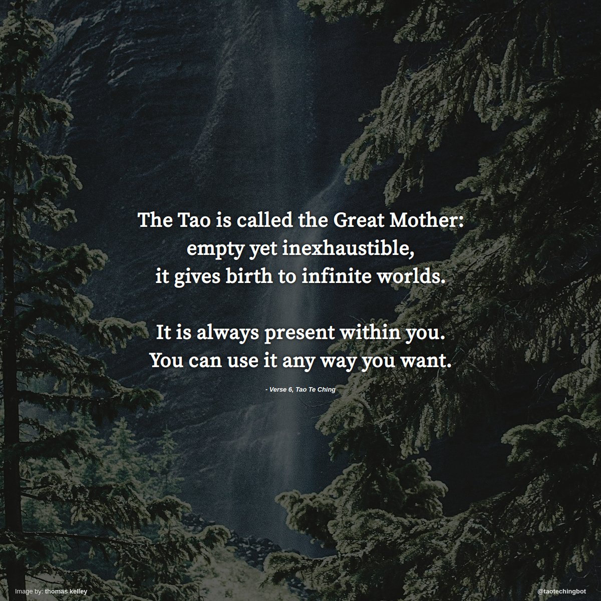 taotechingbot's tweet image. Verse 6 of The Tao Te Ching. #TaoTeChing #Laozi #Tao #LaoTzu #Taoism #BookOfTheWay