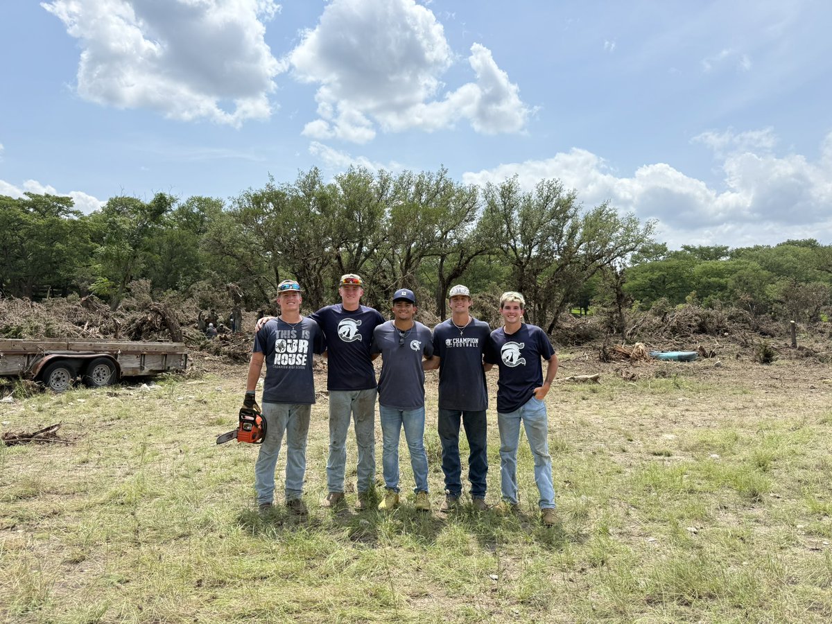 Brogan Dempsey (@brogandempsey4) on Twitter photo Deeply saddened by the destruction that the floods caused. I am praying for all the families and people affected. Some teammates and I drove up to Hunt Texas to help support the community and I encourage everyone to come help out. #TexasStrong
<a href="/ChampionHSFB/">We Are Champion Football</a> <a href="/WACAthletics08/">Charger Athletics</a> Deeply saddened by the destruction that the floods caused. I am praying for all the families and people affected. Some teammates and I drove up to Hunt Texas to help support the community and I encourage everyone to come help out. #TexasStrong
<a href="/ChampionHSFB/">We Are Champion Football</a> <a href="/WACAthletics08/">Charger Athletics</a>