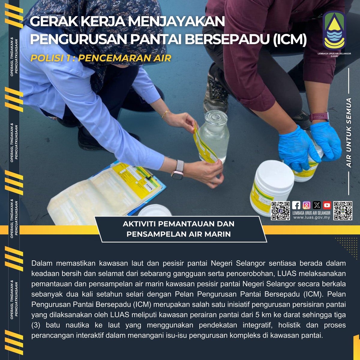 luas_selangor's tweet image. Negeri Selangor secara berkala sebanyak dua kali setahun selari dengan Pelan Pengurusan Pantai Bersepadu (ICM).

#airuntuksemua
#ThisisLUAS
#SmartSelangor
#LUAS
#LembagaUrusAirSelangor
#Operasidantindakanpenguatkuasaan