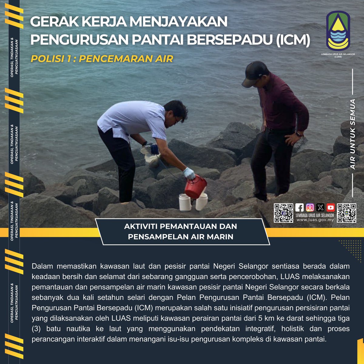 luas_selangor's tweet image. Negeri Selangor secara berkala sebanyak dua kali setahun selari dengan Pelan Pengurusan Pantai Bersepadu (ICM).

#airuntuksemua
#ThisisLUAS
#SmartSelangor
#LUAS
#LembagaUrusAirSelangor
#Operasidantindakanpenguatkuasaan