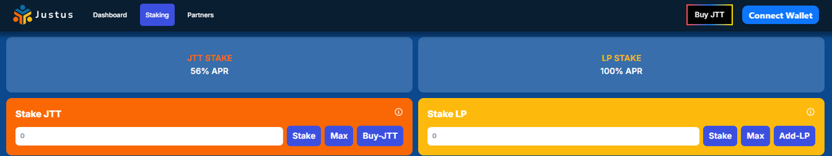 JustusTokenX's tweet photo. Justus Token ($JTT) staking APR% is looking juicy 😋!!

Check it out at with no locks and fees: https://t.co/xhhtHYGYQN

Buy JTT on PCS: https://t.co/9tmNH1x6Zb https://t.co/y8UQU0JlZu