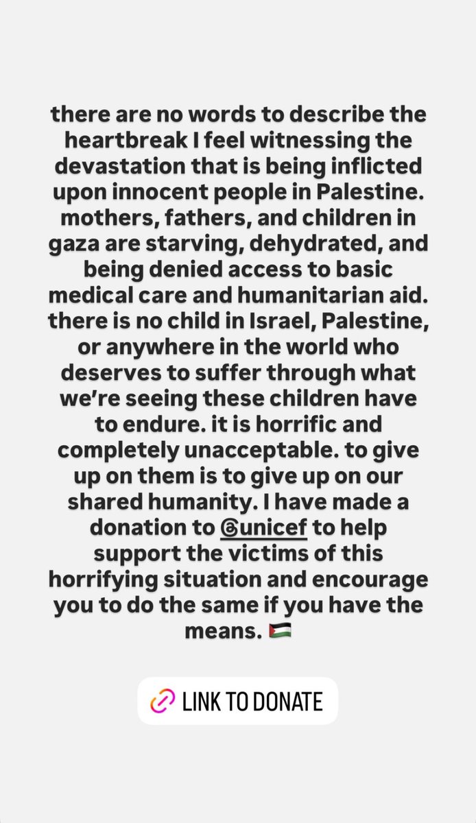 Olivia Rodrigo Daily (@dailyrodrigo) on Twitter photo Olivia Rodrigo shows support to the Palestinian π΅πΈ cause as she partners with <a href="/UNICEF/">UNICEF</a> in support of the victims of the genocide. They deliver food, water, medicines and other lifesaving supplies to the children in the Gaza Strip.
ββ¦it is horrific and completely unacceptable. Olivia Rodrigo shows support to the Palestinian π΅πΈ cause as she partners with <a href="/UNICEF/">UNICEF</a> in support of the victims of the genocide. They deliver food, water, medicines and other lifesaving supplies to the children in the Gaza Strip.
ββ¦it is horrific and completely unacceptable.