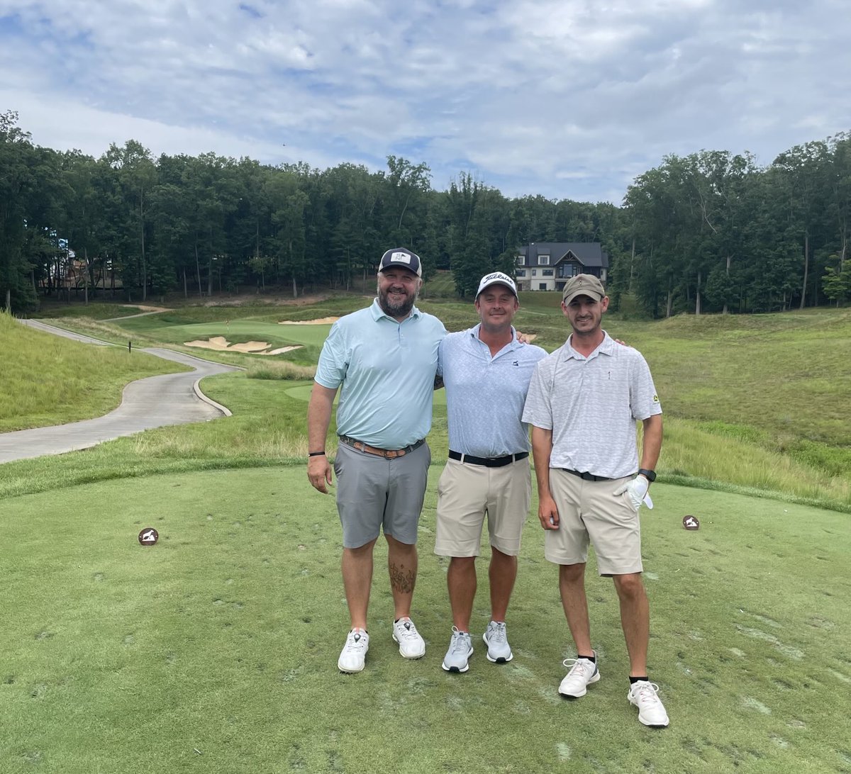 Superintendents sharing info at Ballyhack. L to R Josh , Preston and Lee. Just like old days … play golf and talk turf. KD Turf happy to be there to listen and learn !!!!