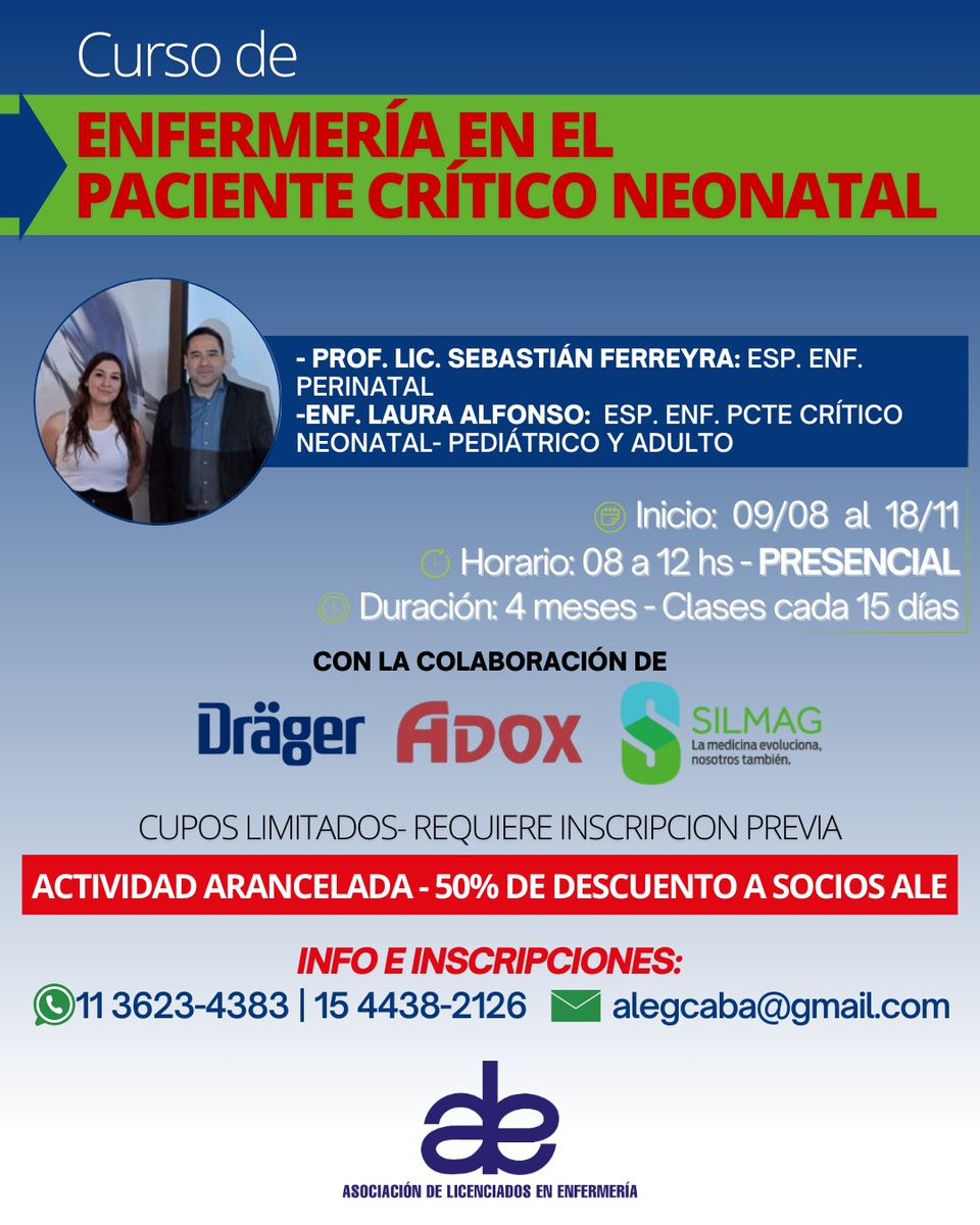 ‼️ Curso de Enfermería en el paciente crítico neonatal