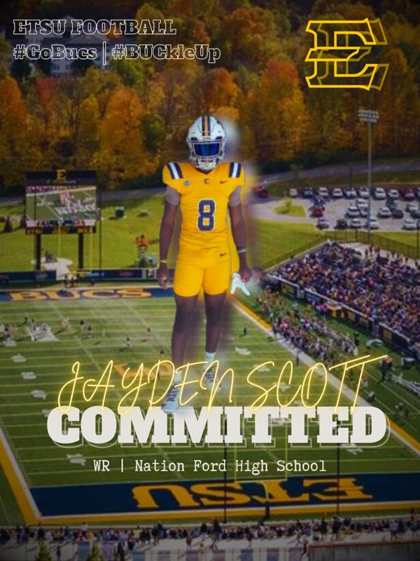 Jay Scott (@jayscott82236) on Twitter photo After a great conversation with family and coaches. I'm proud to say I'm Committed ETSU and a ETSU Buccaneer
<a href="/ETSUFootball/">ETSU Football</a> <a href="/CoachPCovington/">Patrick Covington</a> <a href="/Coach_heals/">Will Healy</a>
<a href="/CoachIsaacVance/">Isaac Vance</a> <a href="/coachmarp_/">Anthony Marple</a> <a href="/Coach_Hassett/">Dillon Hassett</a> <a href="/Coach_Angelou5/">Michael Angelou</a> <a href="/Jake_Bentley_/">Jake Bentley</a> After a great conversation with family and coaches. I'm proud to say I'm Committed ETSU and a ETSU Buccaneer
<a href="/ETSUFootball/">ETSU Football</a> <a href="/CoachPCovington/">Patrick Covington</a> <a href="/Coach_heals/">Will Healy</a>
<a href="/CoachIsaacVance/">Isaac Vance</a> <a href="/coachmarp_/">Anthony Marple</a> <a href="/Coach_Hassett/">Dillon Hassett</a> <a href="/Coach_Angelou5/">Michael Angelou</a> <a href="/Jake_Bentley_/">Jake Bentley</a>