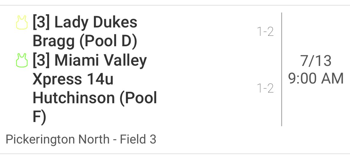 Miami Valley Xpress 2010 National- Hutchinson (@mvx2010hutch) on Twitter photo Pool play is finished <a href="/OHStingraysShow/">Ohio Stingrays Showcase</a> ! Xpress is 2-2 taking the 3 seed into bracket play tomorrow as long as the rain holds off! 🚂 💨 0900 against Lady Dukes Bragg! At Pickering North High School! Pool play is finished <a href="/OHStingraysShow/">Ohio Stingrays Showcase</a> ! Xpress is 2-2 taking the 3 seed into bracket play tomorrow as long as the rain holds off! 🚂 💨 0900 against Lady Dukes Bragg! At Pickering North High School!