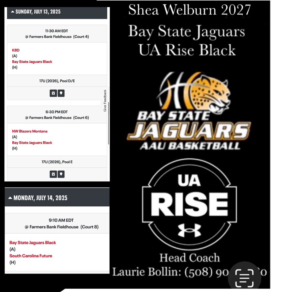 Shea Welburn (@sheawelburn) on Twitter photo Here is my schedule for Indiana! <a href="/BayStateJags/">Bay State Jaguars</a> <a href="/JagsRecruiting/">Bay State Jaguars Recruiting</a> <a href="/LaurieBollin/">LAURIE BOLLIN</a> Here is my schedule for Indiana! <a href="/BayStateJags/">Bay State Jaguars</a> <a href="/JagsRecruiting/">Bay State Jaguars Recruiting</a> <a href="/LaurieBollin/">LAURIE BOLLIN</a>