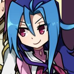 "Hello to you too~!"

Giggling a bit, a warm yet sly smile forming on her face. Seems she picked up on her admiration~