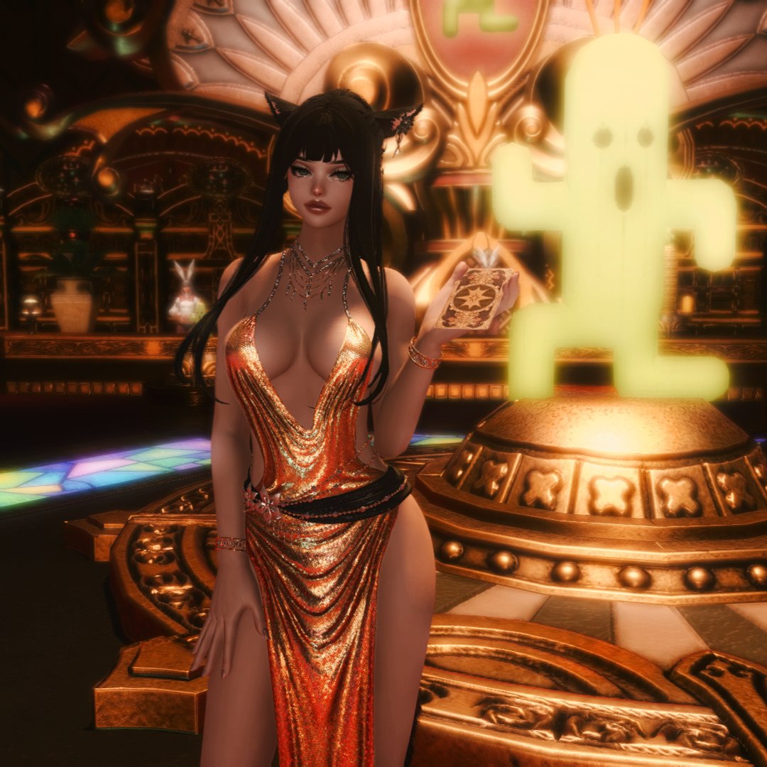 FillaneXIV's tweet image. Went to the #LUCKYNIGHT ffxiv event with @SarnenFFXIV, I got disqualified from the triple triad tournament for bringing astro cards and Nova Rae met the mascot but was too shy to ask for a photo

#gpose #gposer #ffxivscreenshot