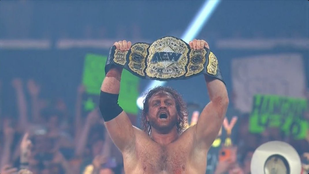 I feel like Hangman's win tonight was the signature moment for AEW. This match is their storyline magnum opus. All the converging storylines and run-ins clashed with urgency, emotion, and ultimately euphoria.

This is the best moment in company history. Hands down. #AEWAllInTexas