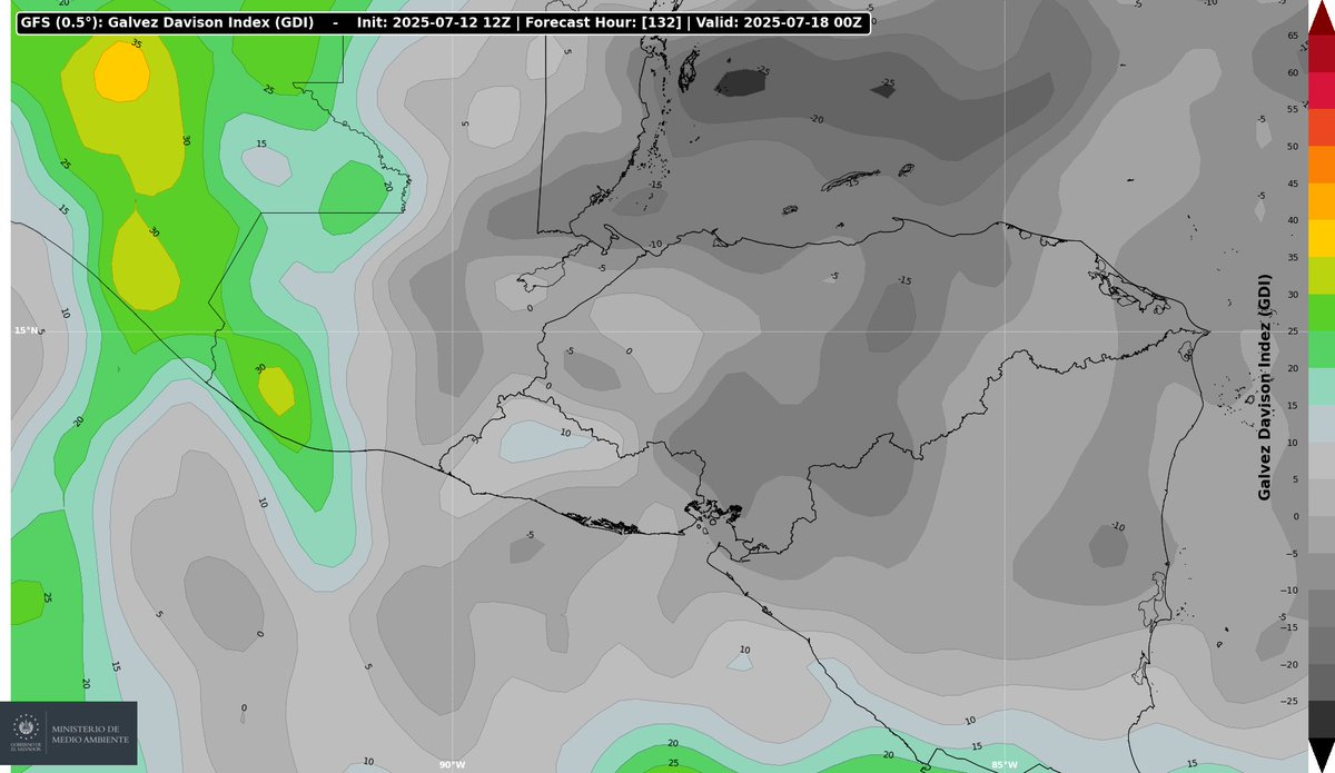Revisando el GDI, los días con menos convección según el modelo GFS son: el 15, 16, 17 y 18 de Julio. LINK RECOMENDADO:  srt.ambiente.gob.sv/SHOWCast/HTML/…
