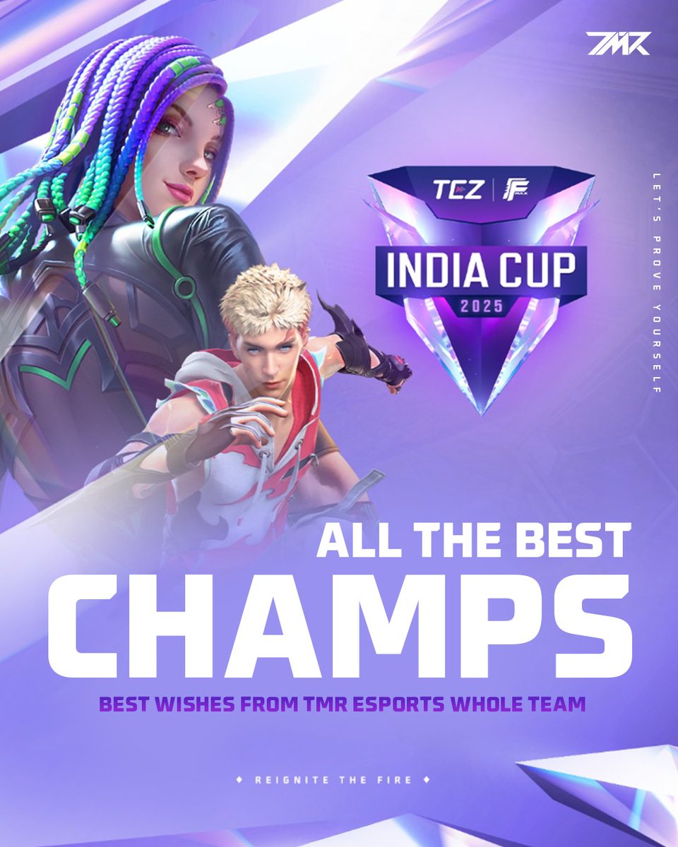 tmresports_in's tweet photo. 📣 ALL THE BEST, CHAMPS!

Time to shine at the TCZ India Cup 2025 🔥
Best wishes from the whole TMR Esports fam — go dominate the battlefield! 💪🎮

Let’s prove yourself. Let’s reignite the fire.
#FFIndiaCup #TMRStrong #FreeFireIndia #EsportsIndia #GameOn https://t.co/WuKOhdlWZd
