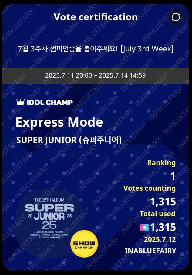 INABlueFairy's tweet photo. Idol Champ and AllChart Giveaway! 🗳️

Dukung SUPER JUNIOR 슈퍼주니어 'Express Mode' dengan voting di Idol Champ dan AllChart 💙

🎁 The 12th Album (Super Junior25)
5️⃣ Photobook Vers 

By @elfindonesiacom 

✅ Persyaratan lihat di bawah 👇

#SUPERJUNIOR
#ExpressMode
#IBFGiveaway25 https://t.co/6Lj0qIUu28