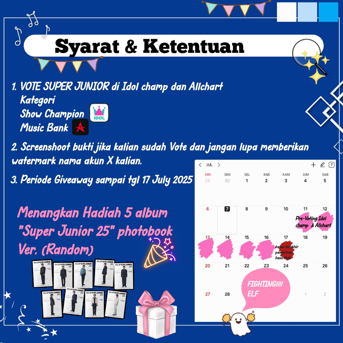 INABlueFairy's tweet photo. Idol Champ and AllChart Giveaway! 🗳️

Dukung SUPER JUNIOR 슈퍼주니어 'Express Mode' dengan voting di Idol Champ dan AllChart 💙

🎁 The 12th Album (Super Junior25)
5️⃣ Photobook Vers 

By @elfindonesiacom 

✅ Persyaratan lihat di bawah 👇

#SUPERJUNIOR
#ExpressMode
#IBFGiveaway25 https://t.co/6Lj0qIUu28