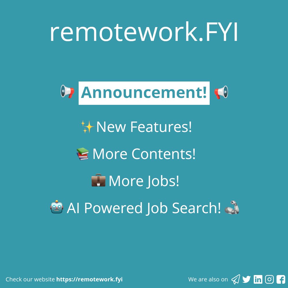 remotework_fyi's tweet photo. 🚀 After a long pause in releasing new features, we’re excited to finally share what we’ve been working on!

#remotework #remoteworking #workingremotely #workfromhome #workingfromhome #wfh #workfromanywhere #wfa #flexibleworking #remotejobs #wfhjobs #wfajobs #ai #llm #rag https://t.co/NM4RybR4FE