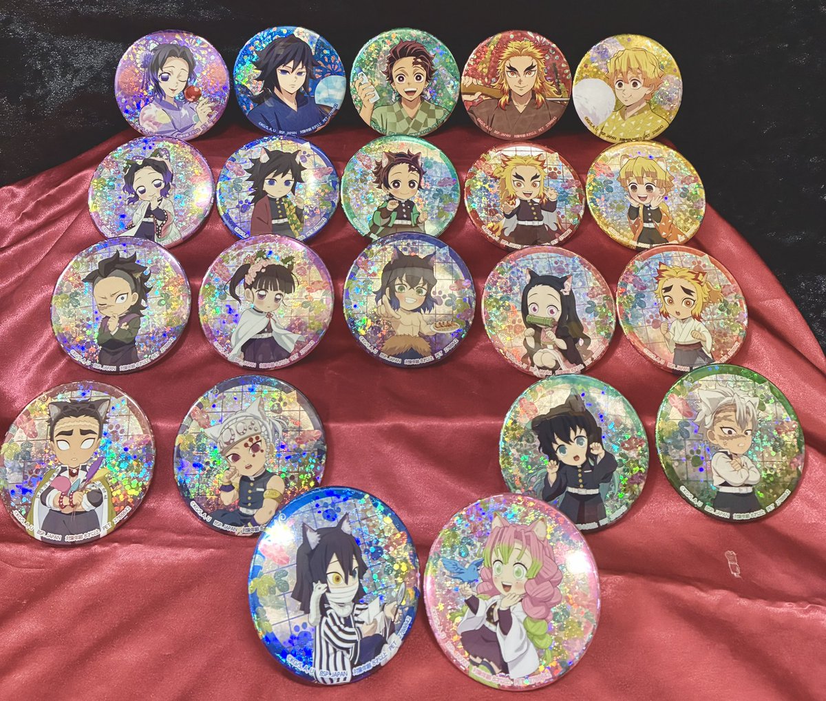 鬼滅の刃 ホログラム缶バッジ～漆ノ章 in ナムコ～ namco 4種セット