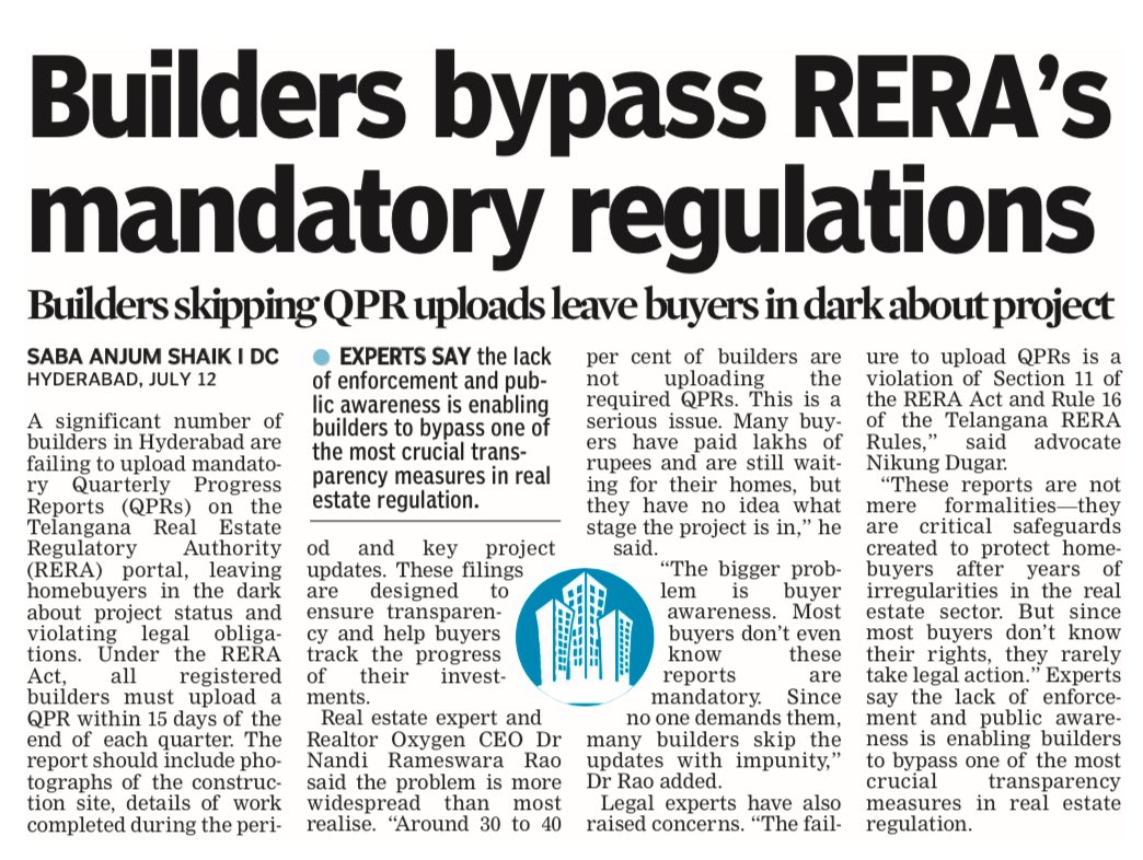 Builders Skip Mandatory RERA Updates

deccanchronicle.com/southern-state…
