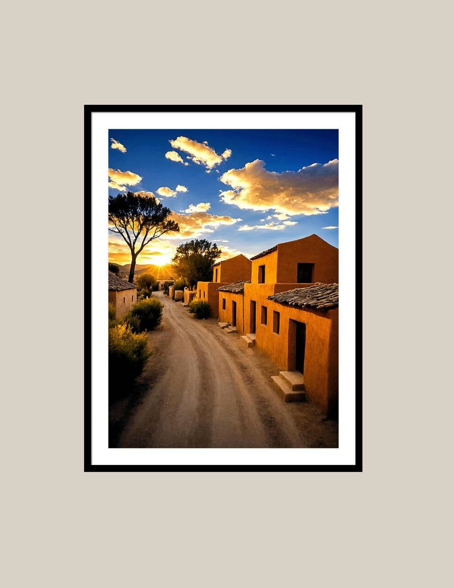 Sunset over a street in a village of adobe houses

🌟 nickoprints.com/featured/sunse… 💕

#street #village #adobehouses #art #painting #wallart #fineart #interiordesign #artbuyer #buyintoart  #buyart #beautifulart #print #poster #villagevibes #adobe #houses #sunset #colorful #warm