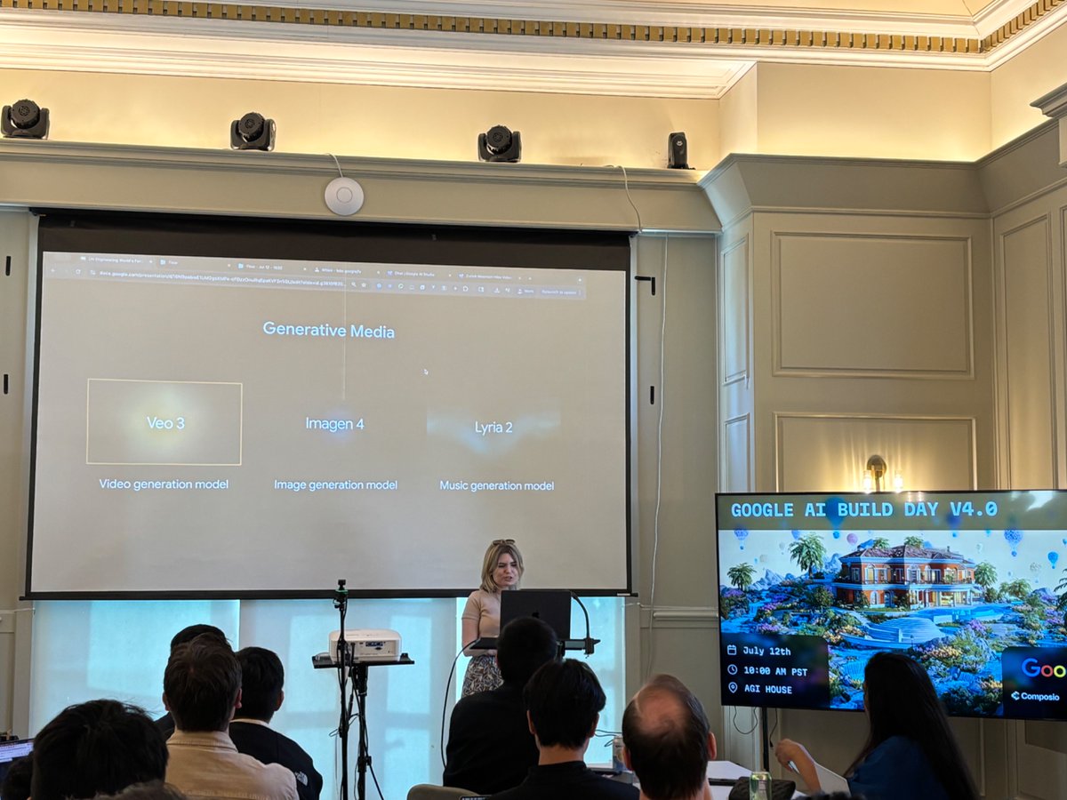 0X_CryptoValley's tweet image. Come back to
@agihouse_org
again
for Google Build Day 4.0! Lots of new things to try for Veo 3, Gemini,Jules,Whisk @googleaistudio. @GoogleLabs @GoogleCloud
@GoogleDeepMind
run into @composiohq launch their product 🎉Also web3
@Fetch_ai And
@windsurf_ai 😉, keep building 💪